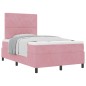 Letto Box Spring vidaXL con Materasso Rosa Piccolo Doppio in Velluto