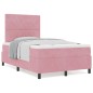 Letto Box Spring vidaXL con Materasso Rosa Piccolo Doppio in Velluto