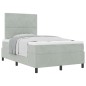 vidaXL Letto Box Spring con Materasso Grigio Chiaro 120x200 cm Velluto vidaXL Letto Box Spring con Materasso Grigio Chiaro 120x200 cm Velluto
