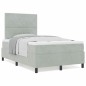 vidaXL Letto Box Spring con Materasso Grigio Chiaro 120x200 cm Velluto vidaXL Letto Box Spring con Materasso Grigio Chiaro 120x200 cm Velluto