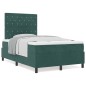 vidaXL Letto Box Spring con Materasso Verde Scuro 120x200 cm Velluto vidaXL Letto Box Spring con Materasso Verde Scuro 120x200 cm Velluto