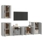 Set di Mobili Porta TV 5 pz Grigio Sonoma in Legno Multistrato Set di Mobili Porta TV 5 pz Grigio Sonoma in Legno Multistrato