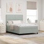 Letto Box Spring vidaXL con Materasso Grigio Chiaro 160x200 cm in Velluto