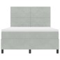 Letto Box Spring vidaXL con Materasso Grigio Chiaro 160x200 cm in Velluto
