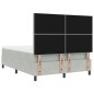 Letto Box Spring vidaXL con Materasso Grigio Chiaro 160x200 cm in Velluto