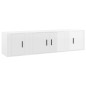 Set Mobili Porta TV 3 pz Bianco Lucido in Legno Multistrato Set Mobili Porta TV 3 pz Bianco Lucido in Legno Multistrato
