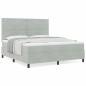 vidaXL Letto a Castello con Materasso Grigio Chiaro Super King in Velluto