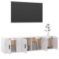 Set Mobili Porta TV 3 pz Bianco Lucido in Legno Multistrato Set Mobili Porta TV 3 pz Bianco Lucido in Legno Multistrato