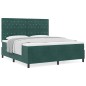 vidaXL Letto a Molle con Materasso Verde Scuro Super King in Velluto