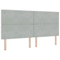 Letto a Molletta vidaXL con Materasso Grigio Chiaro 200x200 cm in Velluto