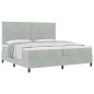 Letto a Molletta vidaXL con Materasso Grigio Chiaro 200x200 cm in Velluto Letto a Molletta vidaXL con Materasso Grigio Chiaro 200x200 cm in Velluto