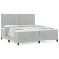 Letto a Molletta vidaXL con Materasso Grigio Chiaro 200x200 cm in Velluto Letto a Molletta vidaXL con Materasso Grigio Chiaro 200x200 cm in Velluto