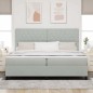 Letto a Molletta vidaXL con Materasso Grigio Chiaro 200x200 cm in Velluto Letto a Molletta vidaXL con Materasso Grigio Chiaro 200x200 cm in Velluto