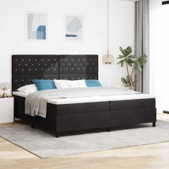 vidaXL Letto Box Spring con Materasso Nero 200x200 cm Velluto