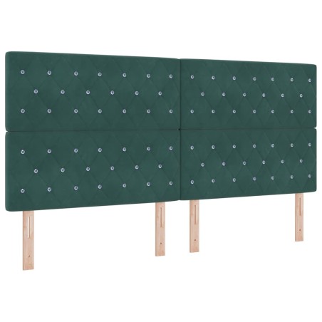 vidaXL Letto a Molle con Materasso Verde Scuro 200x200 cm Velluto