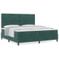 vidaXL Letto a Molle con Materasso Verde Scuro 200x200 cm Velluto