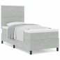 vidaXL Letto Box Spring con Materasso Grigio chiaro 80x200 cm Velluto