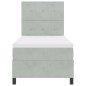 vidaXL Letto Box Spring con Materasso Grigio chiaro 80x200 cm Velluto