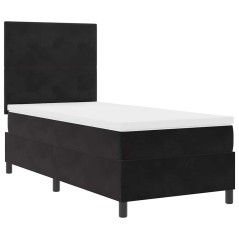 vidaXL Letto con Rete A Molle e Materasso Nero 80x200 cm Velluto
