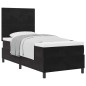 vidaXL Letto con Rete A Molle e Materasso Nero 80x200 cm Velluto vidaXL Letto con Rete A Molle e Materasso Nero 80x200 cm Velluto