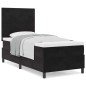 vidaXL Letto con Rete A Molle e Materasso Nero 80x200 cm Velluto vidaXL Letto con Rete A Molle e Materasso Nero 80x200 cm Velluto