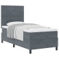 vidaXL Letto Box Spring con Materasso Grigio Scuro Singolo in Velluto
