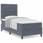 vidaXL Letto Box Spring con Materasso Grigio Scuro Singolo in Velluto