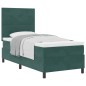 vidaXL Letto Box Spring con Materasso Verde Scuro Singolo in Velluto vidaXL Letto Box Spring con Materasso Verde Scuro Singolo in Velluto