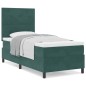 vidaXL Letto Box Spring con Materasso Verde Scuro Singolo in Velluto vidaXL Letto Box Spring con Materasso Verde Scuro Singolo in Velluto