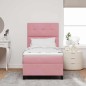 Letto a molle con materasso vidaXL Rosa Singolo Velluto