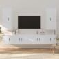 Set di Mobili Porta TV 6 pz Bianco in Legno Multistrato Set di Mobili Porta TV 6 pz Bianco in Legno Multistrato