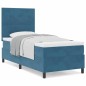 letto a molle vitaXL con materasso blu scuro 90x200 cm in velluto