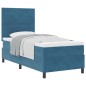 vidaXL Letto con Rete a Doghe e Materasso Blu Scuro 100x200 cm Velluto