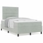 Letto Box Spring vidaXL con Materasso Grigio Chiaro Piccolo Doppio Velluto