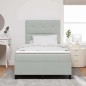 Letto Box Spring vidaXL con Materasso Grigio Chiaro Piccolo Doppio Velluto