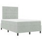 Letto Box Spring vidaXL con Materasso Grigio Chiaro Piccolo Doppio Velluto