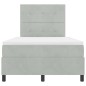 Letto Box Spring vidaXL con Materasso Grigio Chiaro Piccolo Doppio Velluto