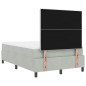 Letto Box Spring vidaXL con Materasso Grigio Chiaro Piccolo Doppio Velluto