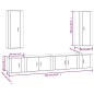 Set di Mobili Porta TV 6 pz Bianco in Legno Multistrato Set di Mobili Porta TV 6 pz Bianco in Legno Multistrato