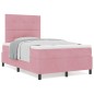 vidaXL Letto a Rete con Materasso Rosa Piccolo Doppio Velluto