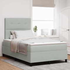 vidaXL Letto con Box Spring e Materasso Grigio Chiaro 120x200 cm Velluto