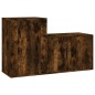Set Mobili Porta TV 2 pz Rovere Fumo in Legno Multistrato Set Mobili Porta TV 2 pz Rovere Fumo in Legno Multistrato