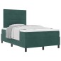vidaXL Letto Box Spring con Materasso Verde Scuro 120x200 cm Velluto vidaXL Letto Box Spring con Materasso Verde Scuro 120x200 cm Velluto