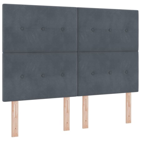 vidaXL Letto Box Spring con Materasso Grigio Scuro 140x190 cm Velluto
