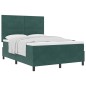 vidaXL Letto con Rete a Molla e Materasso Verde Scuro 140x190 cm Velluto
