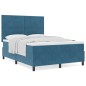 vidaXL Letto con Materasso Box Spring Blu Scuro 140x190 cm in Velluto