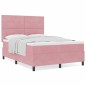 letto box spring vidaXL con materasso rosa 140x190 cm in velluto