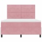 letto box spring vidaXL con materasso rosa 140x190 cm in velluto