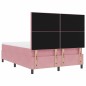 letto box spring vidaXL con materasso rosa 140x190 cm in velluto