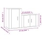 Set Mobili Porta TV 2 pz Rovere Fumo in Legno Multistrato Set Mobili Porta TV 2 pz Rovere Fumo in Legno Multistrato
